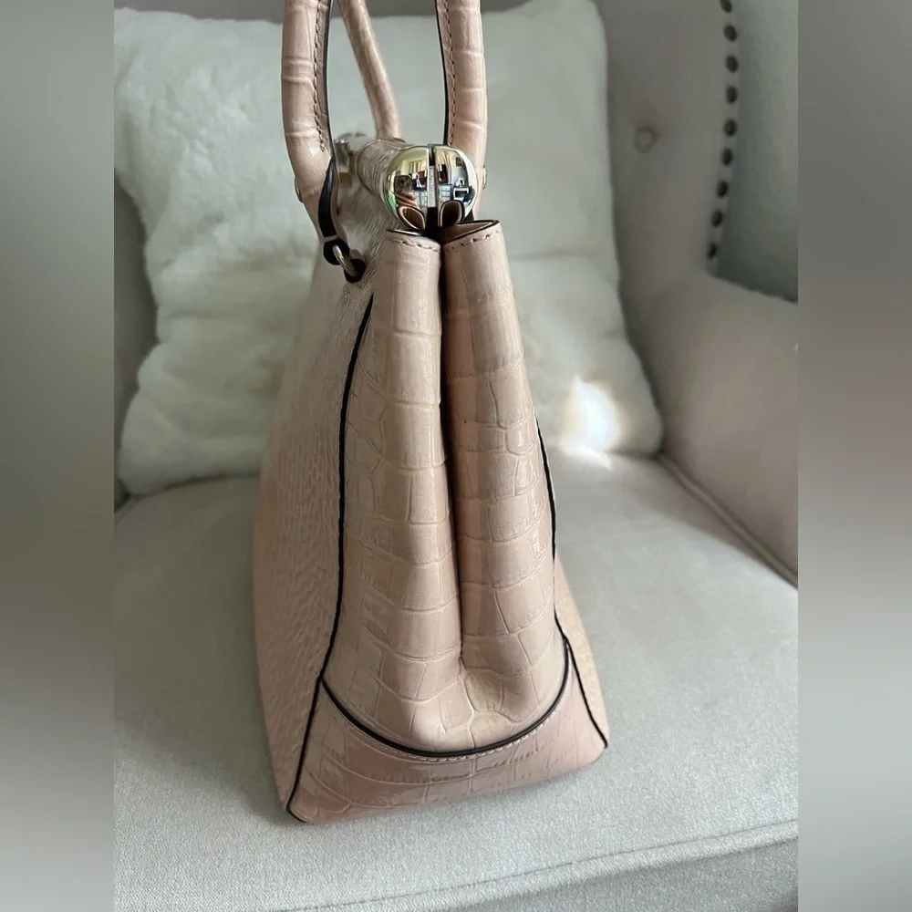 Pre-Owned Kate Spade Knightsbridge Constance Croc Leather Satchel Light Pink